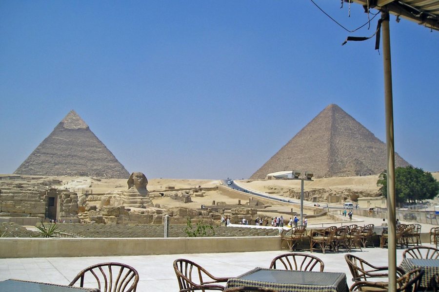 Giza pyramids and sphinx